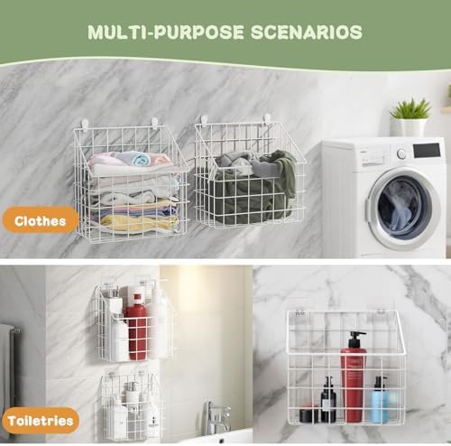 Greentainer 2 Pack Bath Toy Storage Organizer, Large Rustproof Metal Wire Basket - Image 6