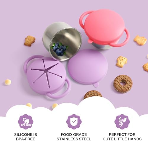 Daximo 2 Pack Snack Cups for Toddlers Spill Proof - Image 4