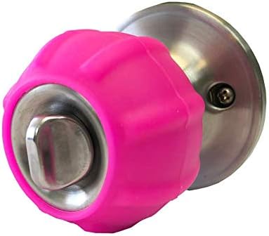 Enjoy Cover - 2 Pack Silicone Door knob Grips Maximum Grip Nonslip Arthritis & Senior Living Aids Grippy Easy Open Fits All Door Knob Universal Size Decorative (Hot Pink)