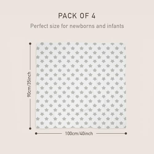 GLLQUEN BABY Muslin Swaddle Blankets 4Pk Receiving Blanket Large 35" x 40" - Image 3