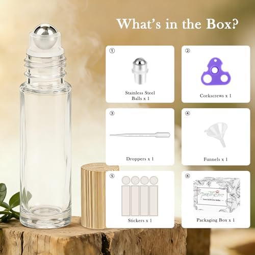 PrettyCare 4 Pack, 10 ml Essential Oil Roller Bottles - Image 2