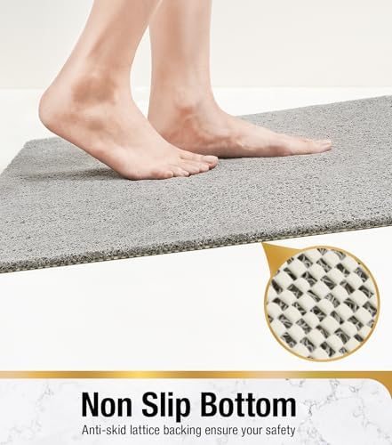 HITSLAM Bathtub Mat Non Slip, 35 x 16 Inch Long Soft PVC Loofah Shower Mat - Image 3
