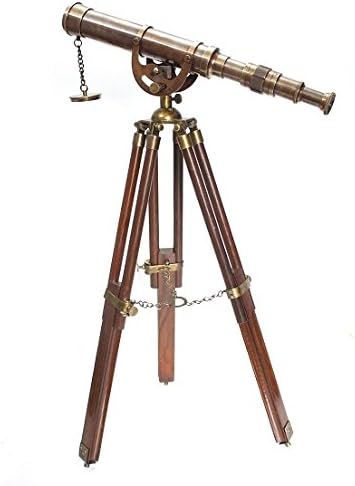Decorative Brass Harbor Master Spyglass Telescope on Tripod – Vintage Maritime Nautical Scope for Table Office Home Decor & Collectible Navigation Gift