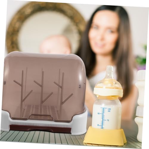 Baby Bottle Drying Rack with Dustproof Cover Compact Space-Saving Design - Image 5