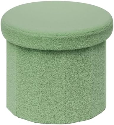 B FSOBEIIALEO Storage Ottoman Cube, Round Ottoman by BFSOBEIIALEO