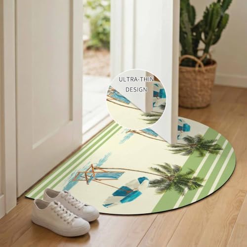 Half Circle Bath Mat Summer Beach Umbrella Chair Semicircular Doormat Non Slip - Image 5