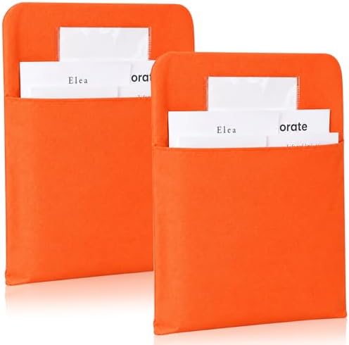 2 Pcs Orange Chair Pockets for Classroom 18 x 14 Inch Back Organizer Seat by Unknown