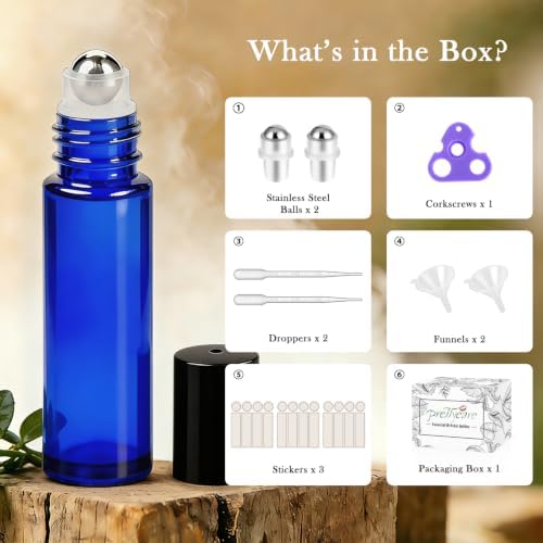 PrettyCare Roller Bottles 10ml for essential oils, Roll on Bottles - Image 2