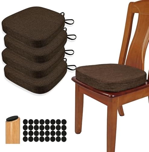 BUYUE Thickened 2.5" Dining Chair Cushions Set of 4, U-Shape High Density Foam by BUYUE