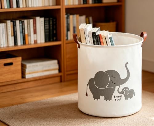 CLOCOR Collapsible Round Storage Bin, Large Storage Basket, Clothes Laundry - Image 2