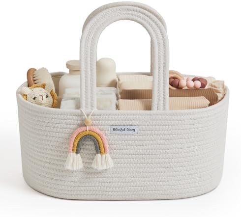 Blissful Diary Diaper Caddy Organizer, Woven Cotton Rope by BlissfulDiary