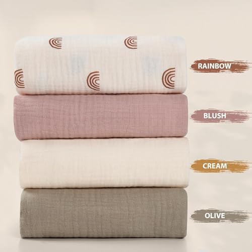 guruixu 2 Pack Muslin Baby Lounger Cover, 100% Cotton Infant Lounger Cover - Image 3