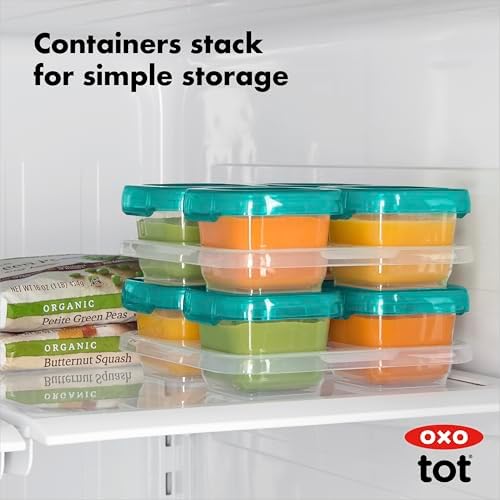 OXO Tot Baby Blocks Freezer Storage Containers Teal - Image 5