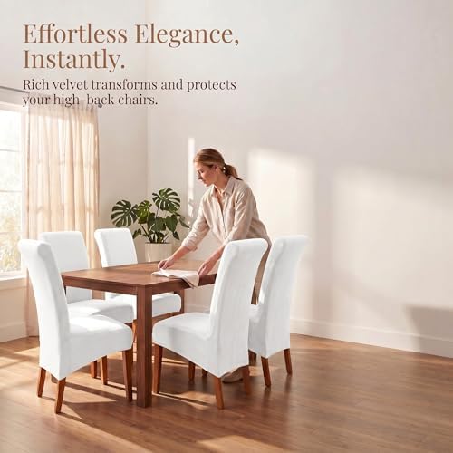 Deisy Dee Velvet Dining Chair Covers, Removable Washable Chair Protectors - Image 2