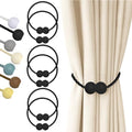 Hion Magnetic Curtain Tiebacks Black 6pcs, Curtain Holdbacks Hooks Holders by Hion