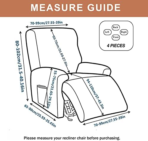 Recliner Chair Covers 4-Pieces Recliner Slipcovers Lazy Boy Chair Covers - Image 6