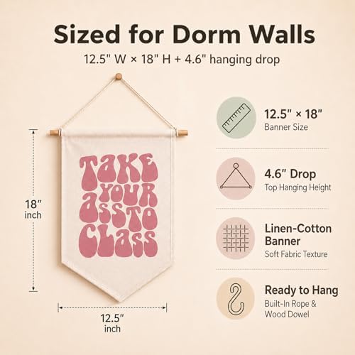 Take Your Ass to Class Banner Wall Hanging, Funny Dorm Decor - Image 3