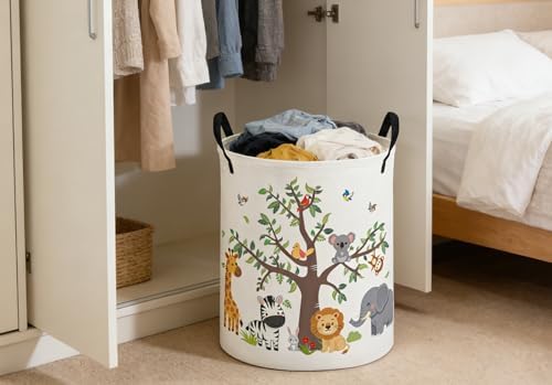 ESSME Kids Laundry Basket, Animal Hamper Collapsible Canvas Waterproof Storage - Image 5