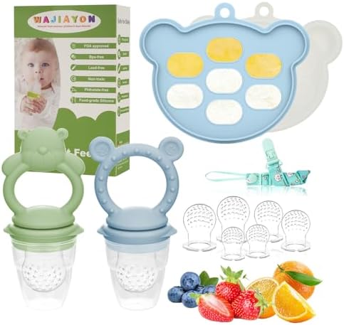 Baby Breastmilk Popsicle Molds & Babies Fruit Feeder, Infant Food Freezer Tray by WAJIAYON