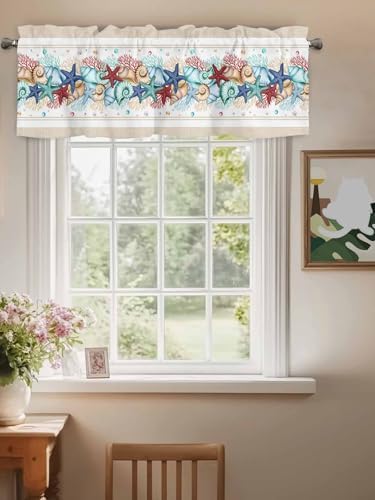 Coastal Beach Kitchen Curtains Valances - Image 3