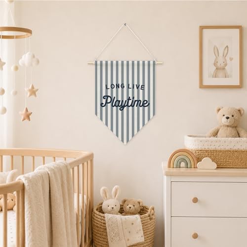 KYTWSFWS Kids Playroom Wall Art Pennant Flag, Long Live Playtime Wall Decor - Image 3