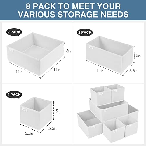Criusia Drawer Organizer Clothes, 8 Pack Underwear Drawer Organizer, Foldable - Image 2