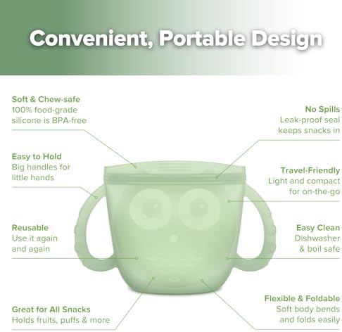 Haakaa Oscar Owl Baby Snack Container-Silicone Travel Snack Pouch - Image 4