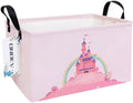 Rectangular Pink Castle Princess Closet Bedroom Storage Bin by ONOEV