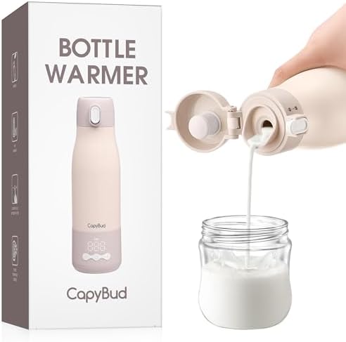 Portable Bottle Warmer for Travel, 12 Oz Milk Warmer for Breastmilk Formula by CapyBud