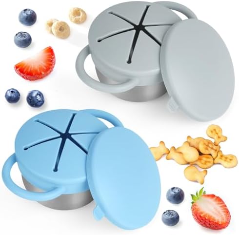 Daximo 2 Pack Snack Cups for Toddlers Spill Proof by Daximo