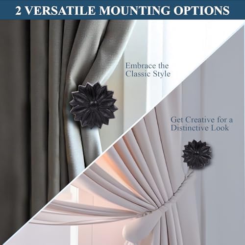 The Metal Magician Wall Mounted Floral Curtain Holdbacks - Image 5
