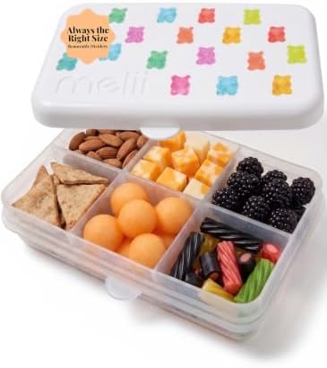 melii Snackle Box | 6-Compartment Divided Snack Container, BPA-Free Food Storage by melii