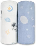 GLLQUEN BABY Muslin Swaddle Blankets 2Pk Receiving Blanket Large 35" x 40" by GLLQUENBABY