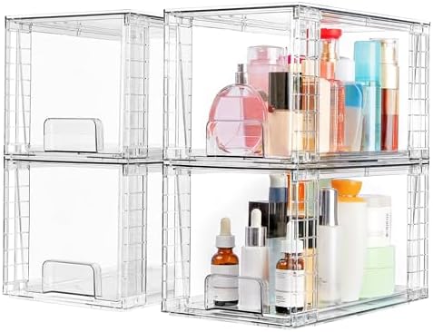 Vtopmart 4 Pack Large Stackable Storage Drawers by Vtopmart