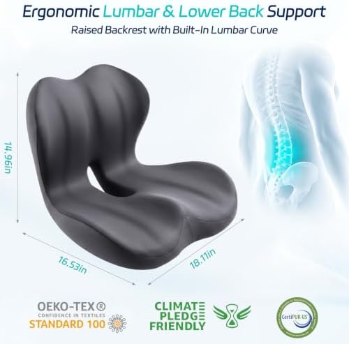 Seat Cushion & Back Support for Tailbone and Lower Back Relief - Image 3