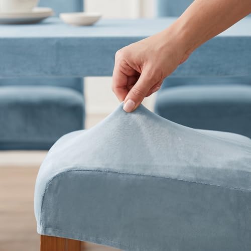 Deisy Dee Stretch XL/Oversized Extra Large Velvet Dining Room Chair Covers - Image 5