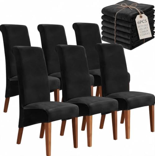 Deisy Dee Velvet Dining Chair Covers, Removable Washable Chair Protectors by DeisyDee