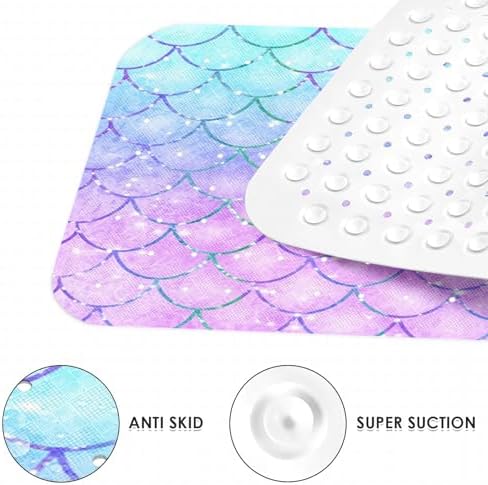 Bathtub Shower Mat 40X16 Inch, for Toddler, Mermaid Fish - Image 4