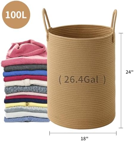 Laundry Basket Hamper Tall Rope Storage Woven - Image 4