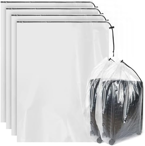 HFKPJRT 40 x 60 Inches Extra Large Clear Drawstring Plastic Storage Bags by KEEPARTY