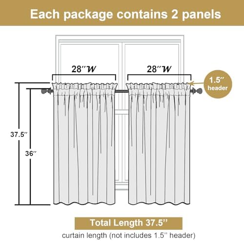 Lecloud Leia Blush Pink Sheer Curtains 36 Inch Length 2 Panels, Jacquard Leaf - Image 3