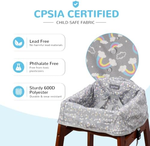 Baby High Chair Cover for Restaurant & Travel, 3-Point Harness - Image 4