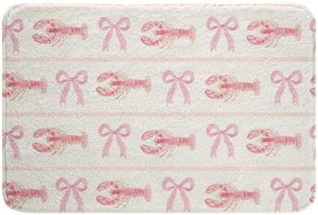 Erosebridal Pink Bow Lobster Bathroom Rug Non Slip - Image 3