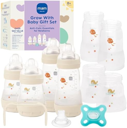 MAM Grow with Baby Anti-Colic+ Bottle & Pacifier Set 0+ Months by MAMBabyUSA