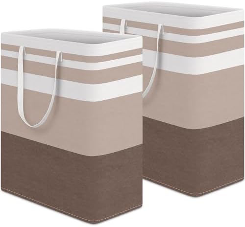 HomeHacks 2-Pack Large Laundry Basket, Waterproof, Freestanding Laundry Hamper by HomeHacks