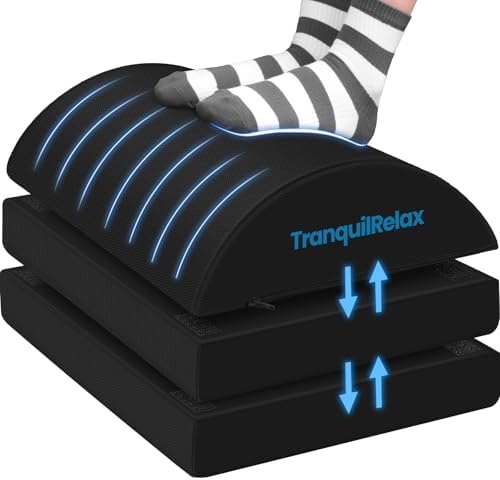 TranquilRelax Foot Rest Under Desk, 3-Height Adjustable Foot Stool by Unknown