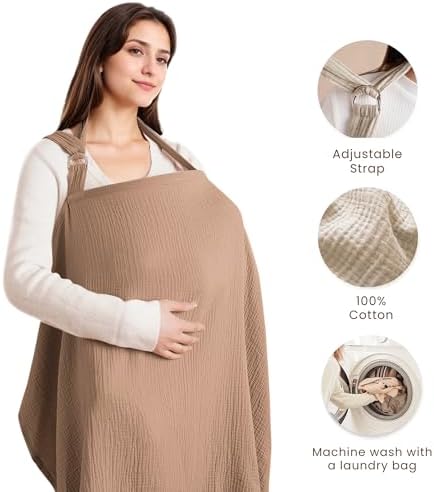 Konssy Muslin Nursing Cover Up for Breastfeeding - Image 2