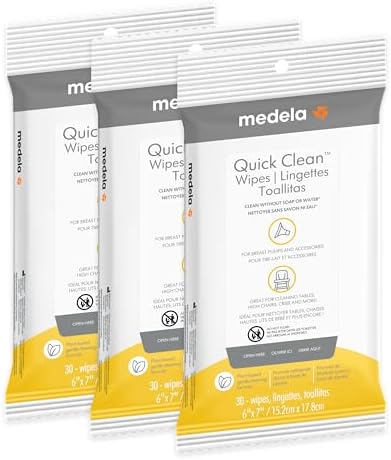 Medela Quick Clean Wipes for Breast Pump Parts, Plant-Based by Medela