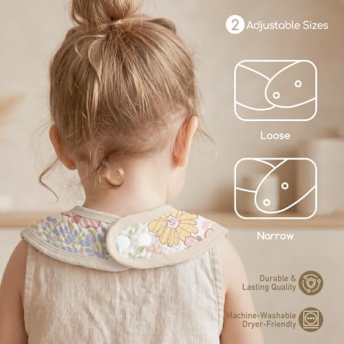 6-Pack Muslin Baby Bibs for Drooling & Teething, Absorbent Bib - Image 4