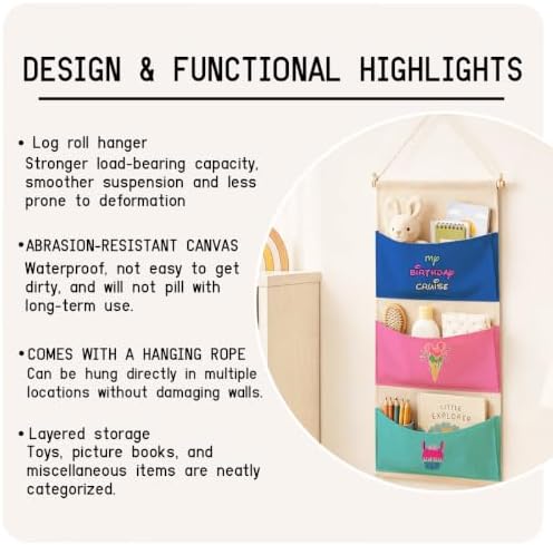 3-Pocket Hanging Wall Organizer, Birthday Cruise Design - Image 7